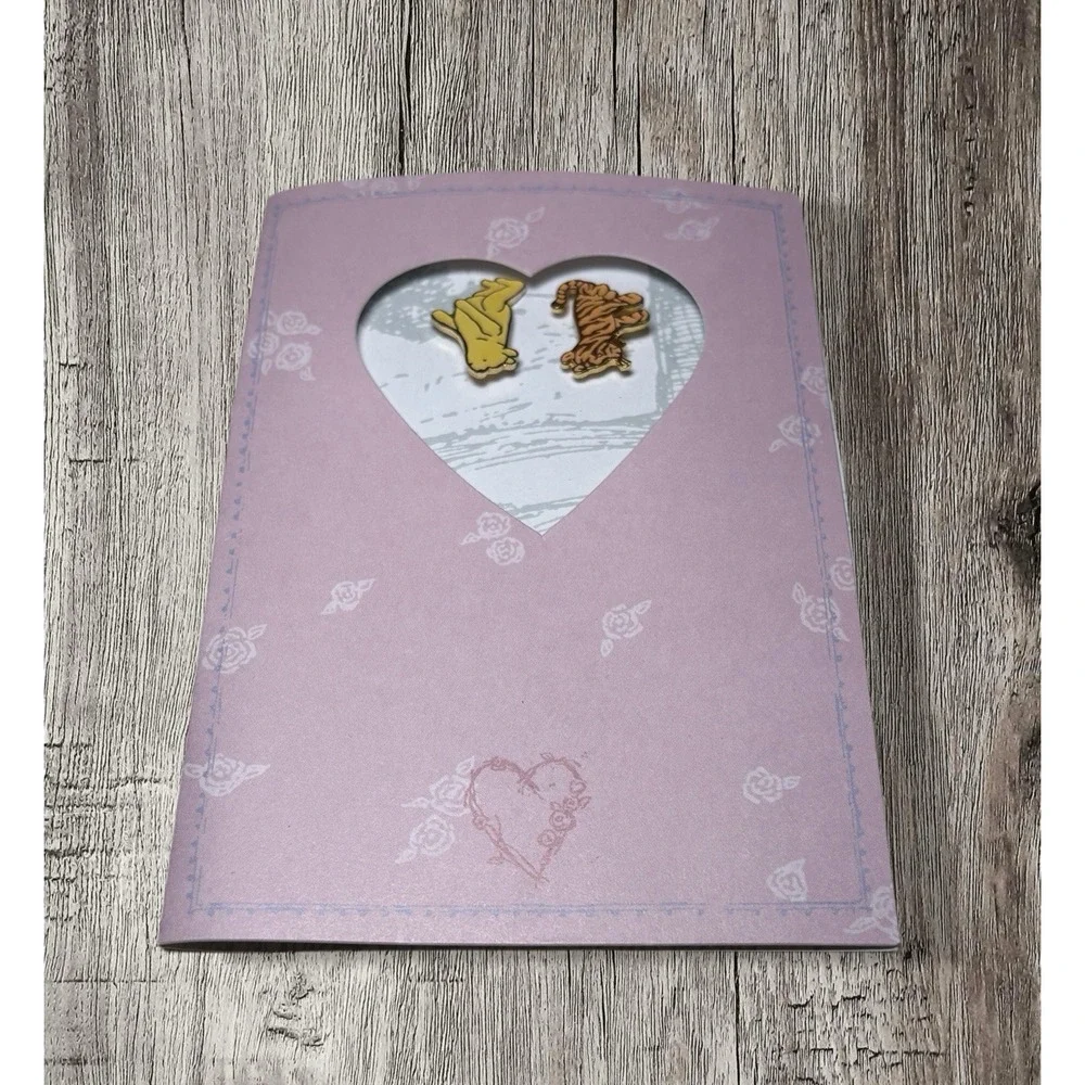 Vintage New! Disney Michel & Company Pooh & Tiger Greeting Card Series 2 Pin Set